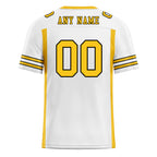 Custom White Yellow Striped Sleeves Personalized Authentic Football Jersey FBJ02-D06052