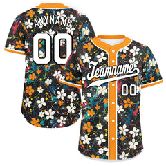 Custom Graffiti Pattern Abstract Floral Patterns Personalized Authentic Baseball Jersey BSBJ01-D020171-10