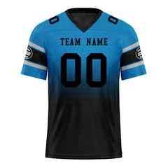 Custom Blue Black Carolina Personalized Authentic Football Jersey FBJ02-D020249-5