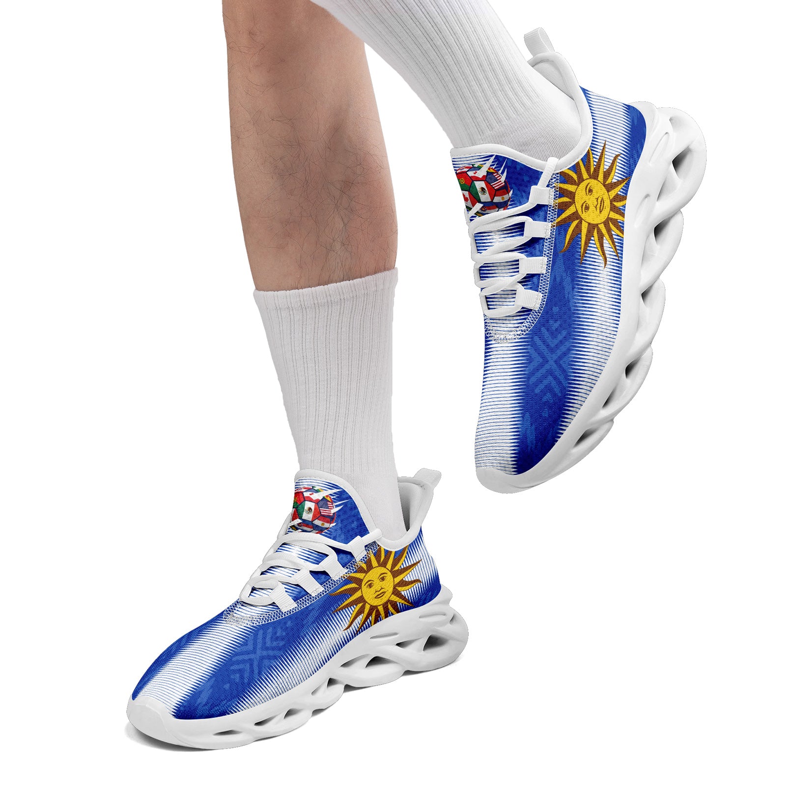 Custom Uruguay 2026 World Cup Sneakers DIY Country Flag Running Shoes Lightweight Sport Shoes Gift for Football Fans Personalized Team Name and Logo FN003-F009072-1