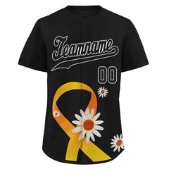 Custom Black World Cancer Day Personalized Authentic Baseball Jersey BSBJ01-E06020-7