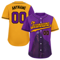Custom Purple Yellow Skull Fashion Personalized Authentic Baseball Jersey BSBJ01-D017149