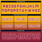 Custom Yellow Red Fade Fashion Arizona High-Performance American Football Jersey FBJ06-D020252-1