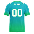 Custom Turquoise Mint Green Fade Fashion Personalized Authentic Football Jersey FBJ02-D06081