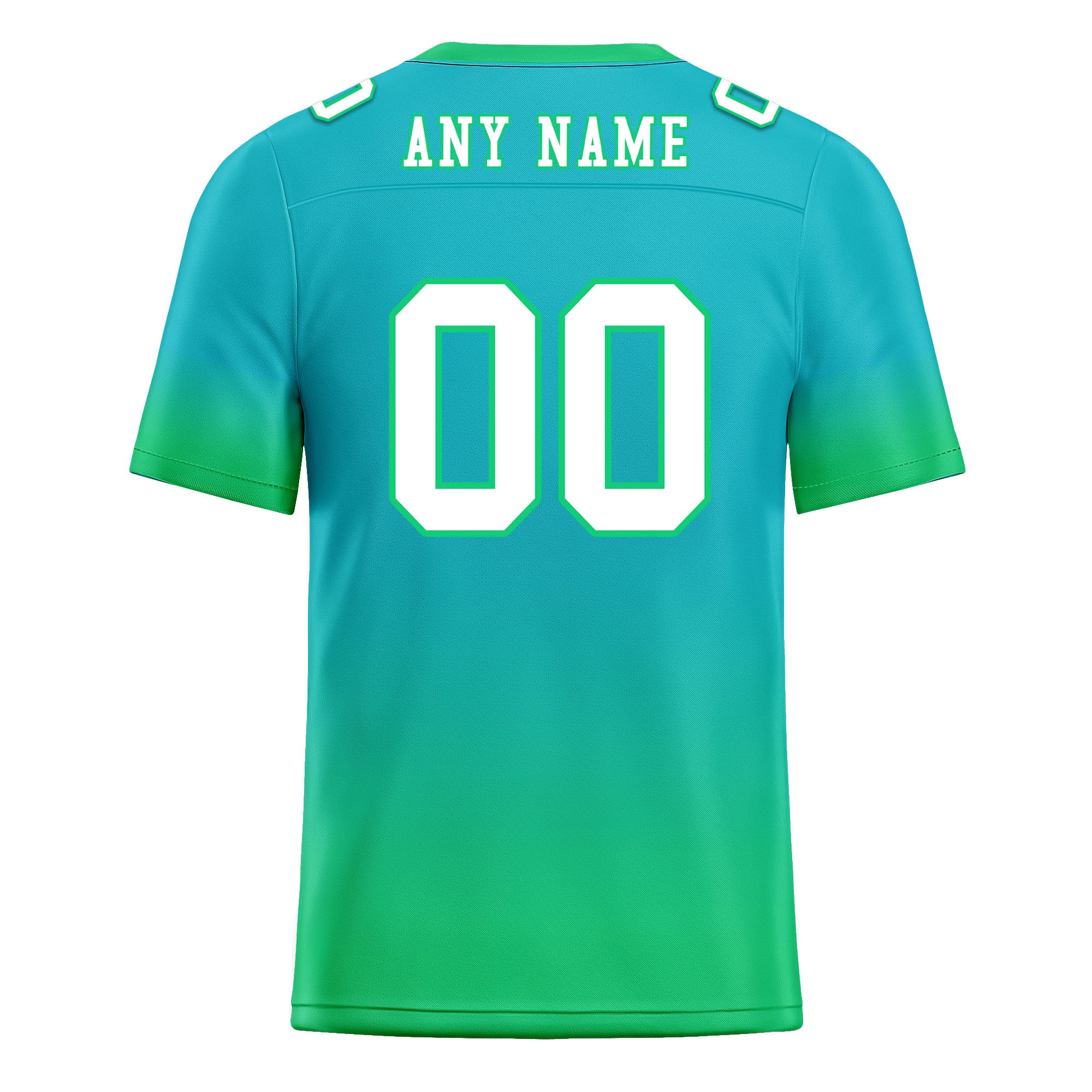 Custom Turquoise Mint Green Fade Fashion Personalized Authentic Football Jersey FBJ02-D06081
