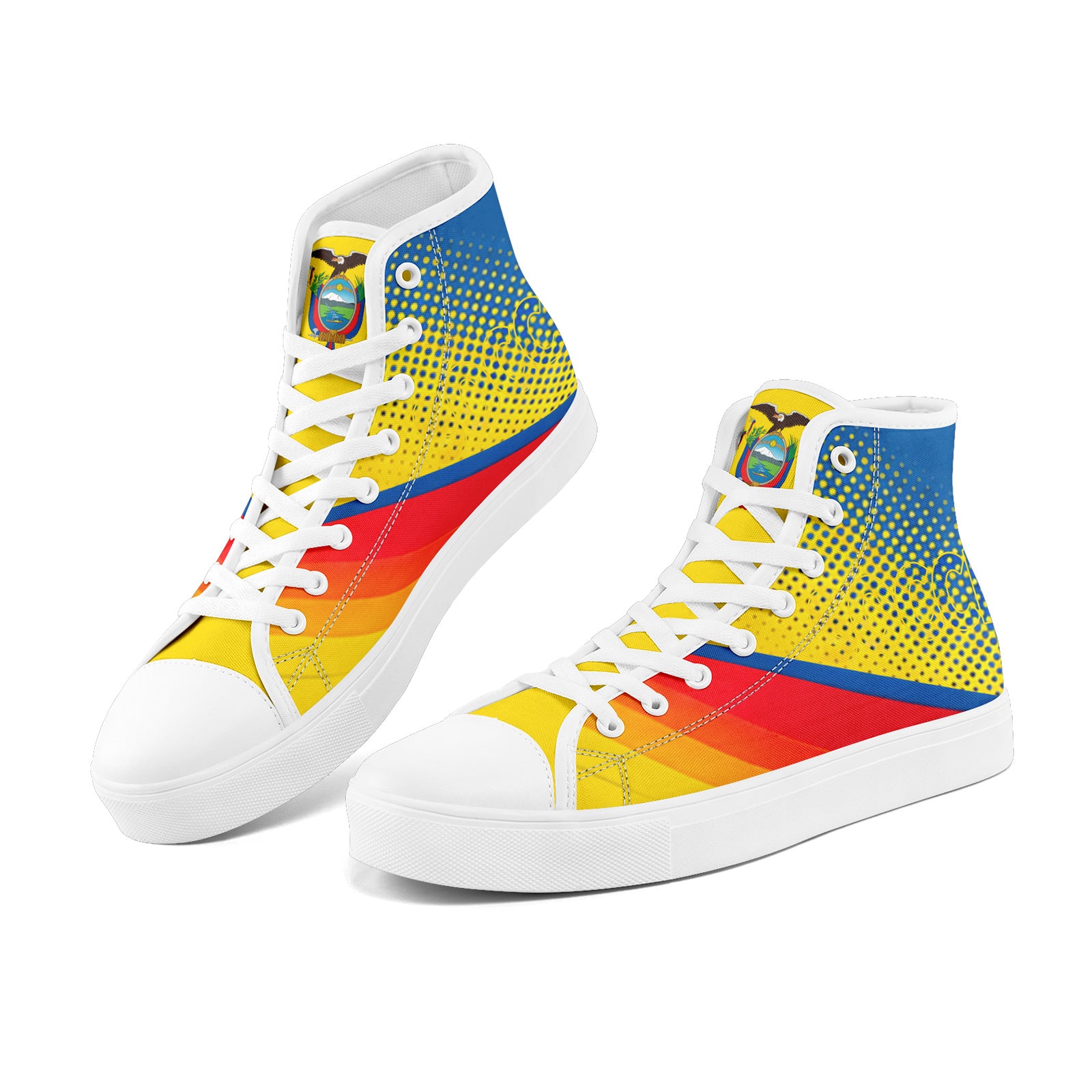 Custom Ecuador 2026 World Cup Sneakers DIY Country Flag Running Shoes Lightweight Sport Shoes Gift for Football Fans Personalized Team Name and Logo FN024-F009099-3