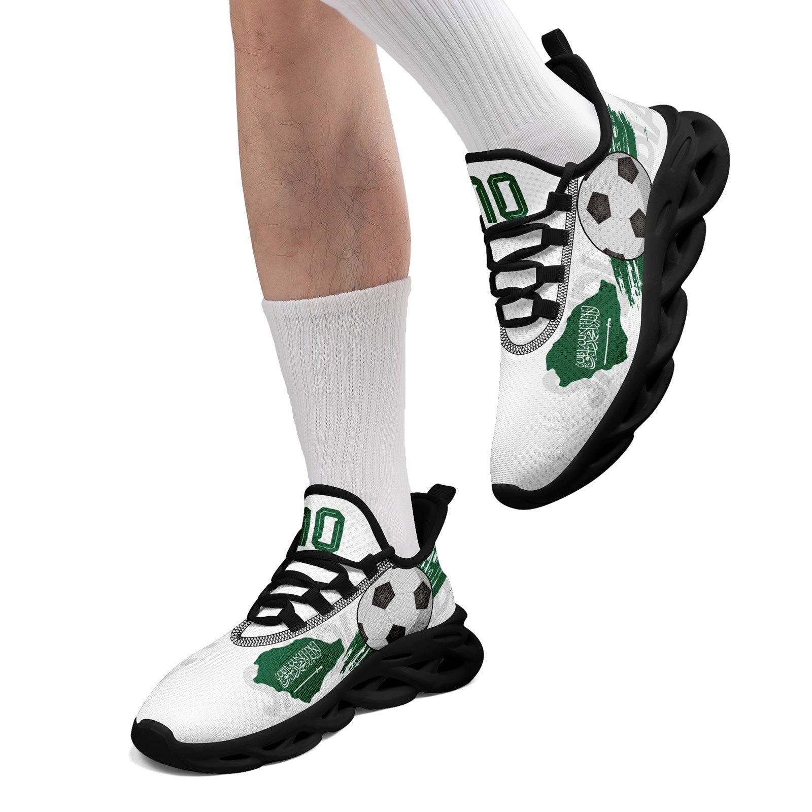 Custom Saudi Arabia 2026 World Cup Sneakers DIY Country Flag Running Shoes Lightweight Sport Shoes Gift for Football Fans Personalized Team Name and Logo FN003-F009078-5