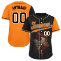 Custom Black Orange Skull Fashion Personalized Authentic Baseball Jersey BSBJ01-D017156