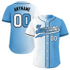 Custom White Blue Gradient Fashion Personalized Authentic Baseball Jersey BSBJ01-D0a7aaa