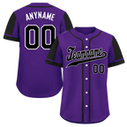 Custom Purple Black Raglan Sleeves Personalized Authentic Baseball Jersey BSBJ01-D017185
