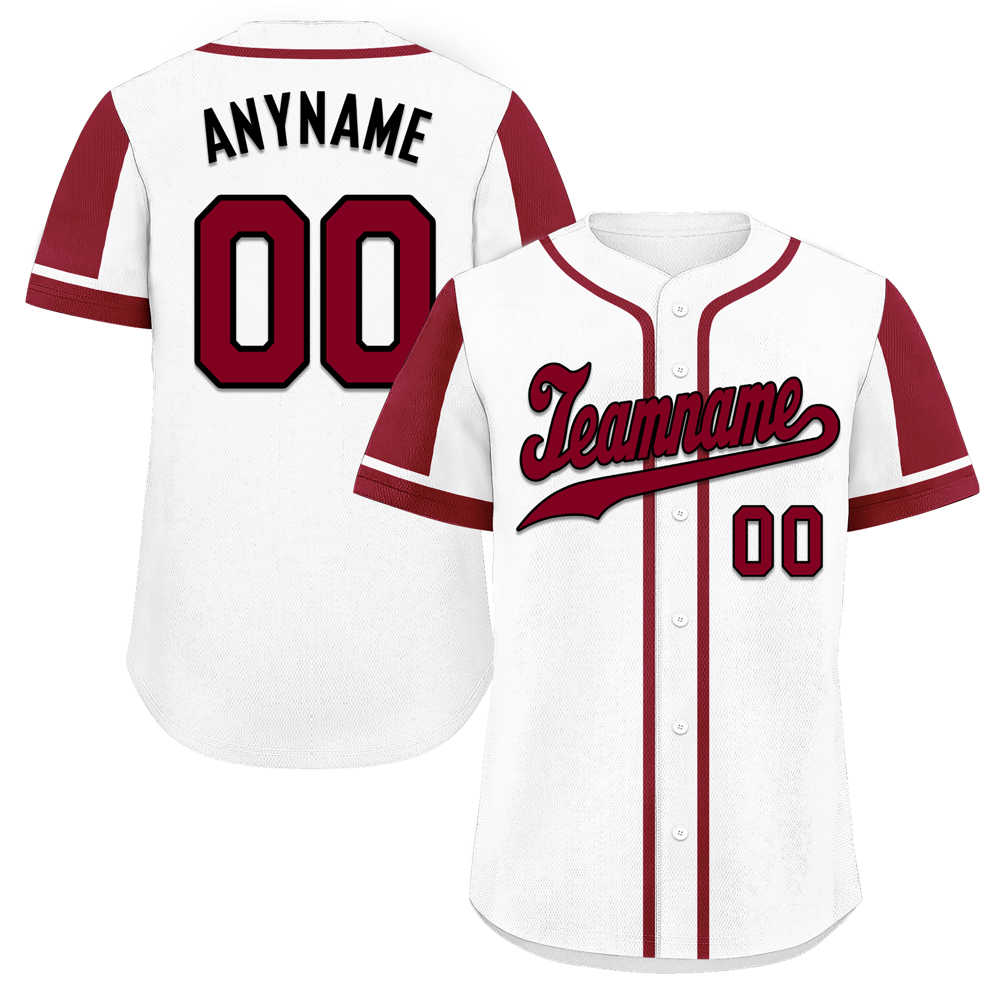Custom White Red Raglan Sleeves Personalized Authentic Baseball Jersey BSBJ01-D017163