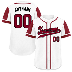 Custom White Red Raglan Sleeves Personalized Authentic Baseball Jersey BSBJ01-D017163