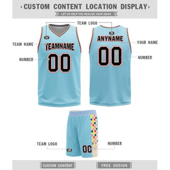 Custom Glacier Blue Brown Red San Antonio City Edition Personalized Reversible Basketball Set Sports Basketball Jersey BBJ01R-D0610-27