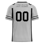 Custom Gray Black Striped Sleeves Personalized Authentic Football Jersey FBJ02-D06055