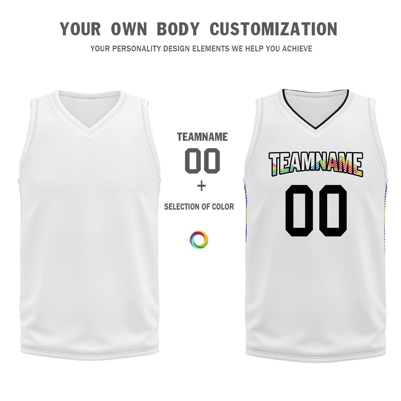 Custom White Rainbow City Edition Personalized Sports Uniform Authentic Basketball Jersey BBJ01-D06101-8