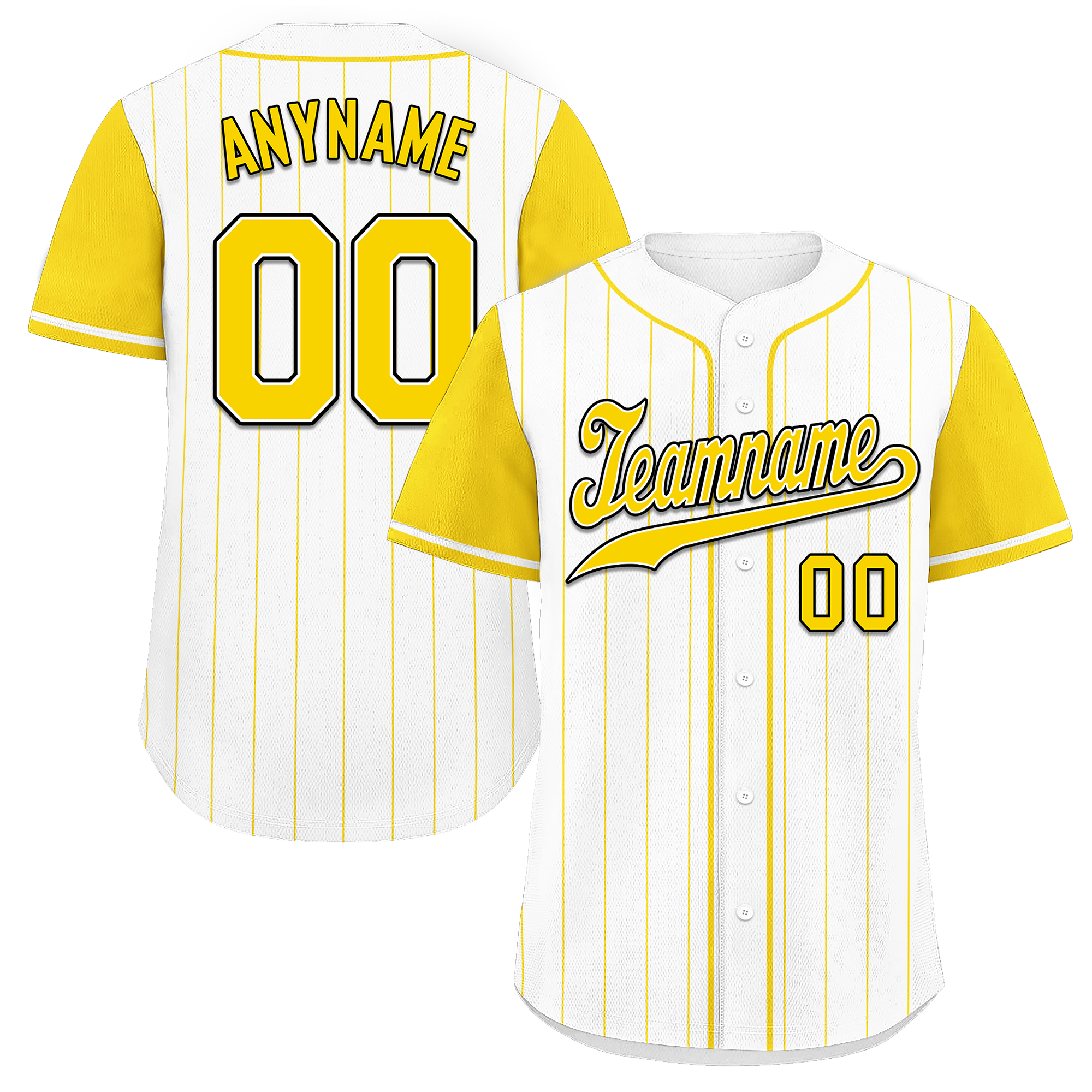 Custom White Yellow Stripe Fashion Personalized Authentic Baseball Jersey BSBJ01-D017241