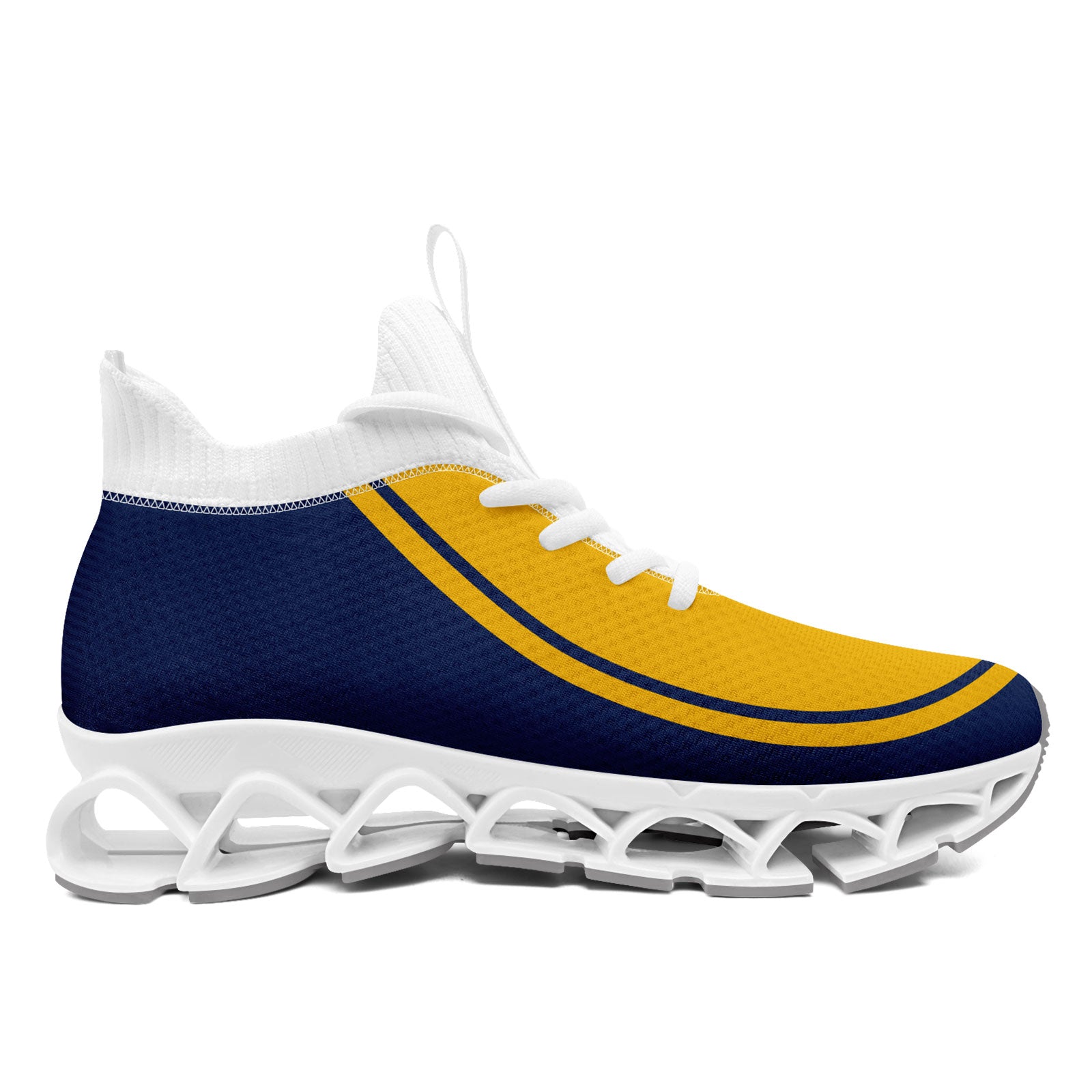 Custom Navy Yellow Maxsoul Shoes Personalized Sneaker FN030XD-D020388-13