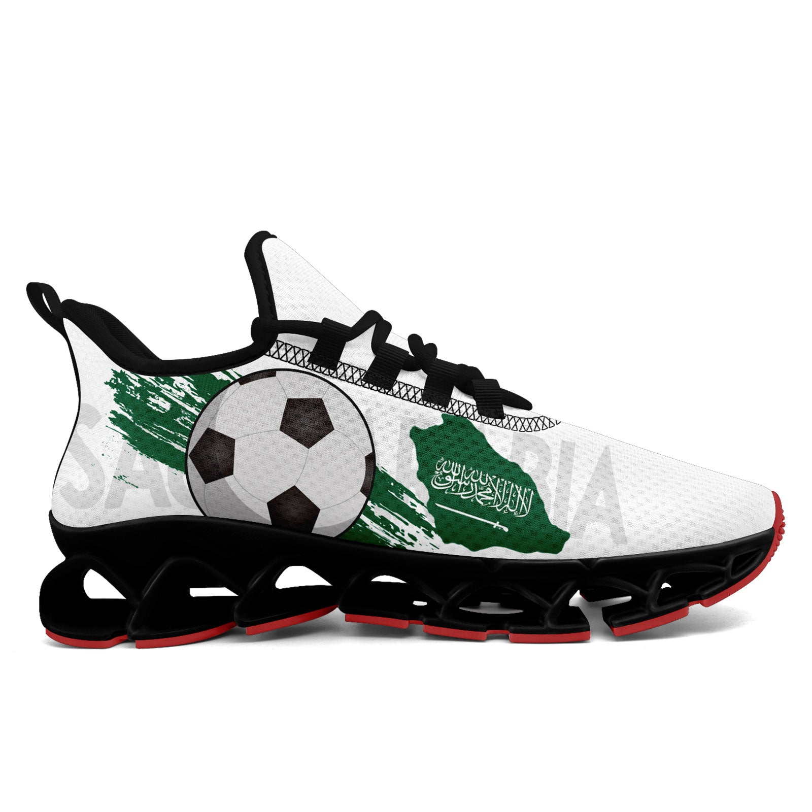 Custom Saudi Arabia 2026 World Cup Sneakers DIY Country Flag Running Shoes Lightweight Sport Shoes Gift for Football Fans Personalized Team Name and Logo FN003XD-F009100-5