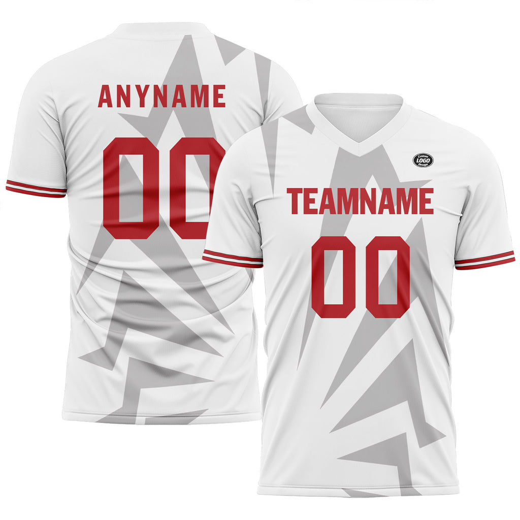 Custom White Gray Soccer Sets Jersey Personalized SCJ101-D28046