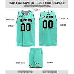 Custom Mint Green Gold Black Charlotte City Edition Personalized Reversible Basketball Set Sports Basketball Jersey BBJ01R-D0610-4