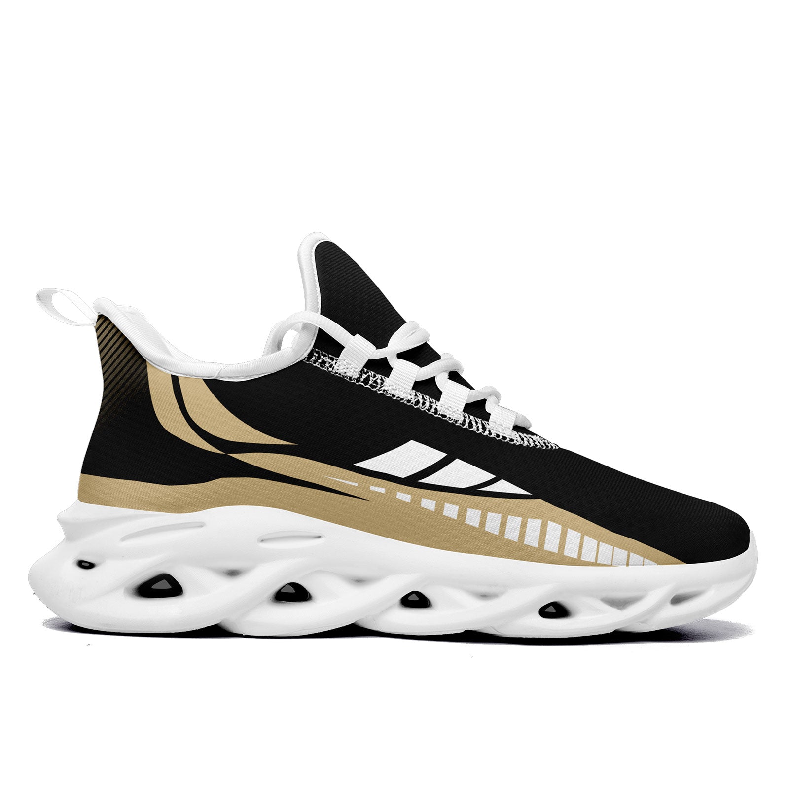 Custom Black Yellow New Orleans Maxsoul Shoes Personalized Sneaker FN003-D020325-19