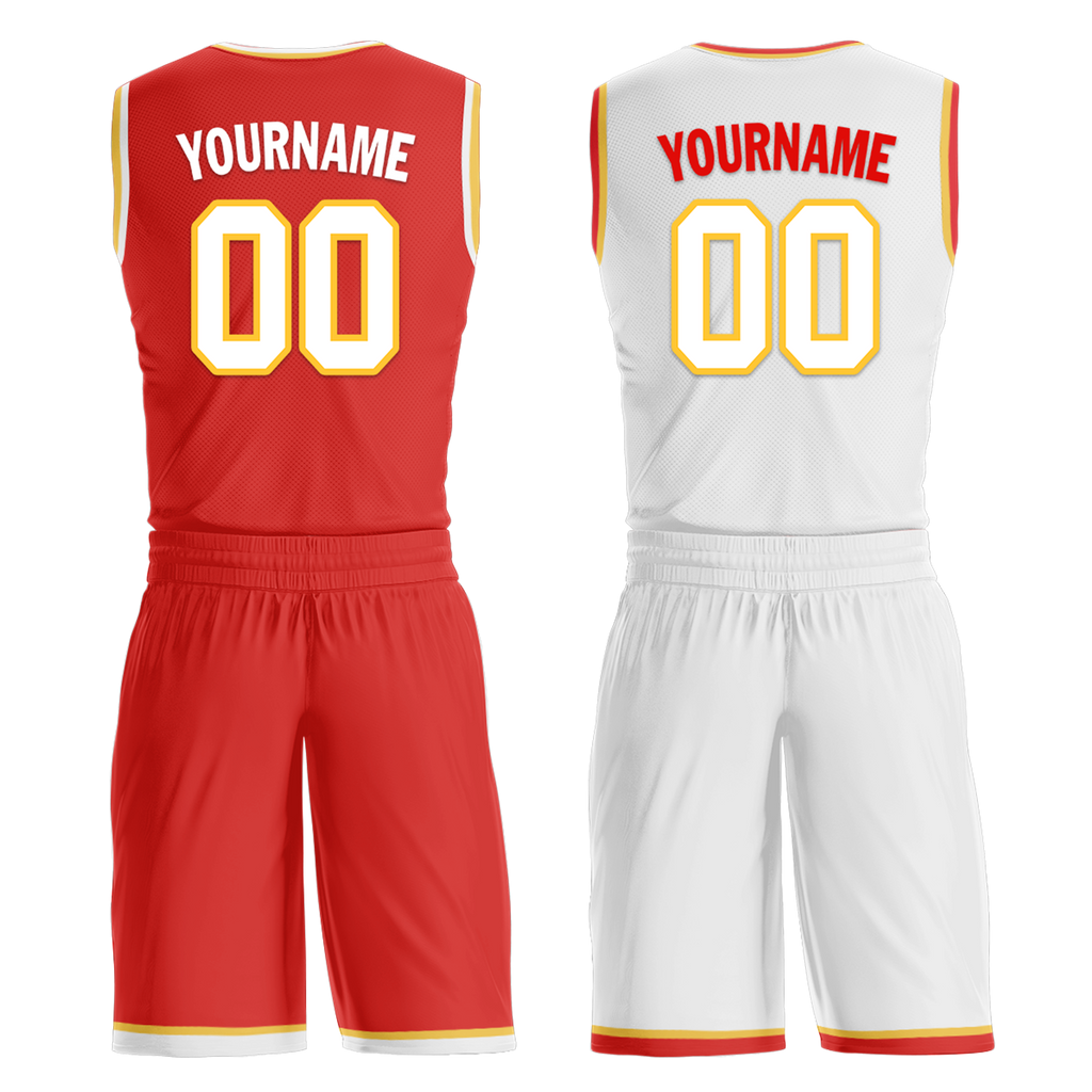 Custom Red White Classic Style Reversible Basketball Uniform Personalized Ordinary BBJR-D017027