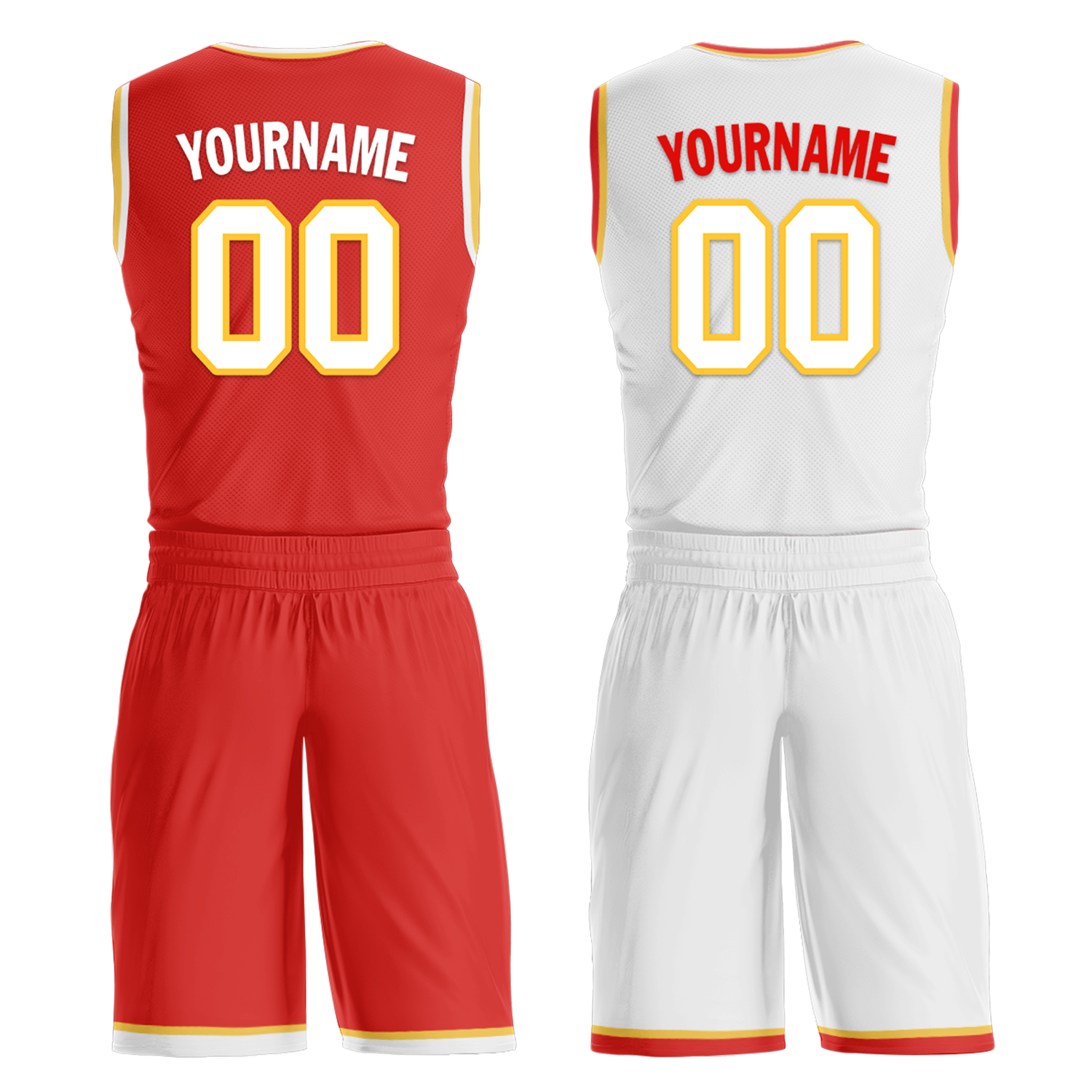 Custom Red White Classic Style Reversible Basketball Uniform Personalized Ordinary BBJR-D017027