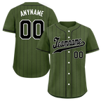 Custom Green Stripe Embroidered Baseball Jersey