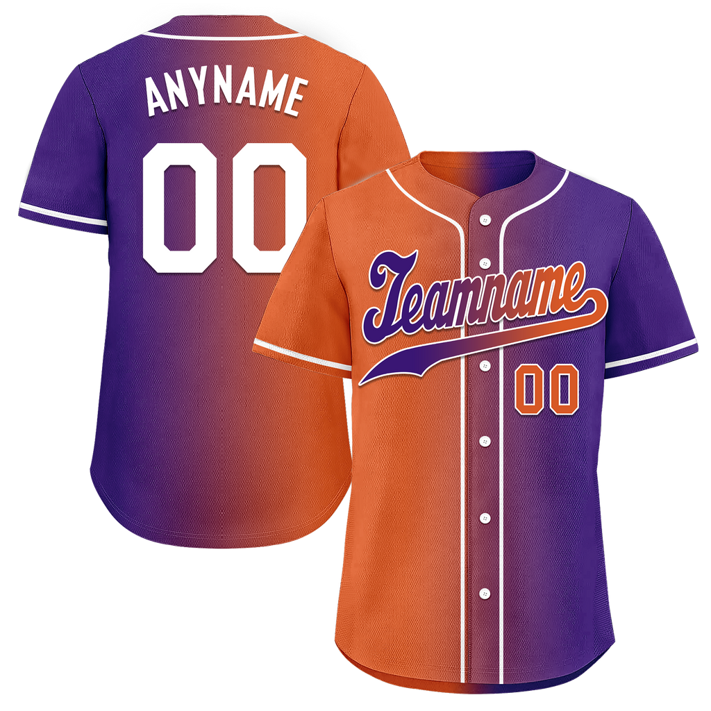 Custom Orange Purple Gradient Fashion Personalized Authentic Baseball Jersey BSBJ01-D0a7a08