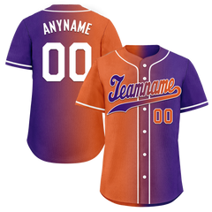 Custom Orange Purple Gradient Fashion Personalized Authentic Baseball Jersey BSBJ01-D0a7a08