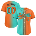 Custom Cyan Orange Gradient Fashion Personalized Authentic Baseball Jersey BSBJ01-D0a7087