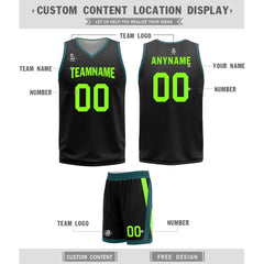 Custom Black Green Boston City Edition Personalized Reversible Basketball Set Sports Basketball Jersey BBJ01R-D0610-2-COOLMAX