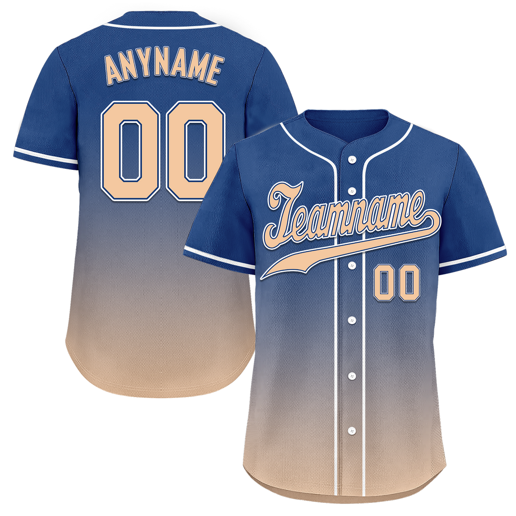 Custom Blue Beige Fade Fashion Personalized Authentic Baseball Jersey BSBJ01-D0a70da