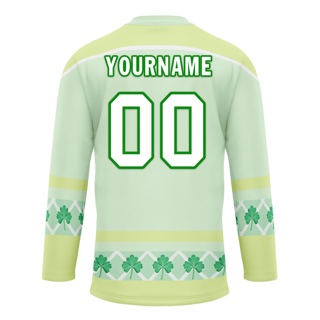 Custom Four-leaf clover Personalized Hockey Jersey HCKJ01-E0615-10