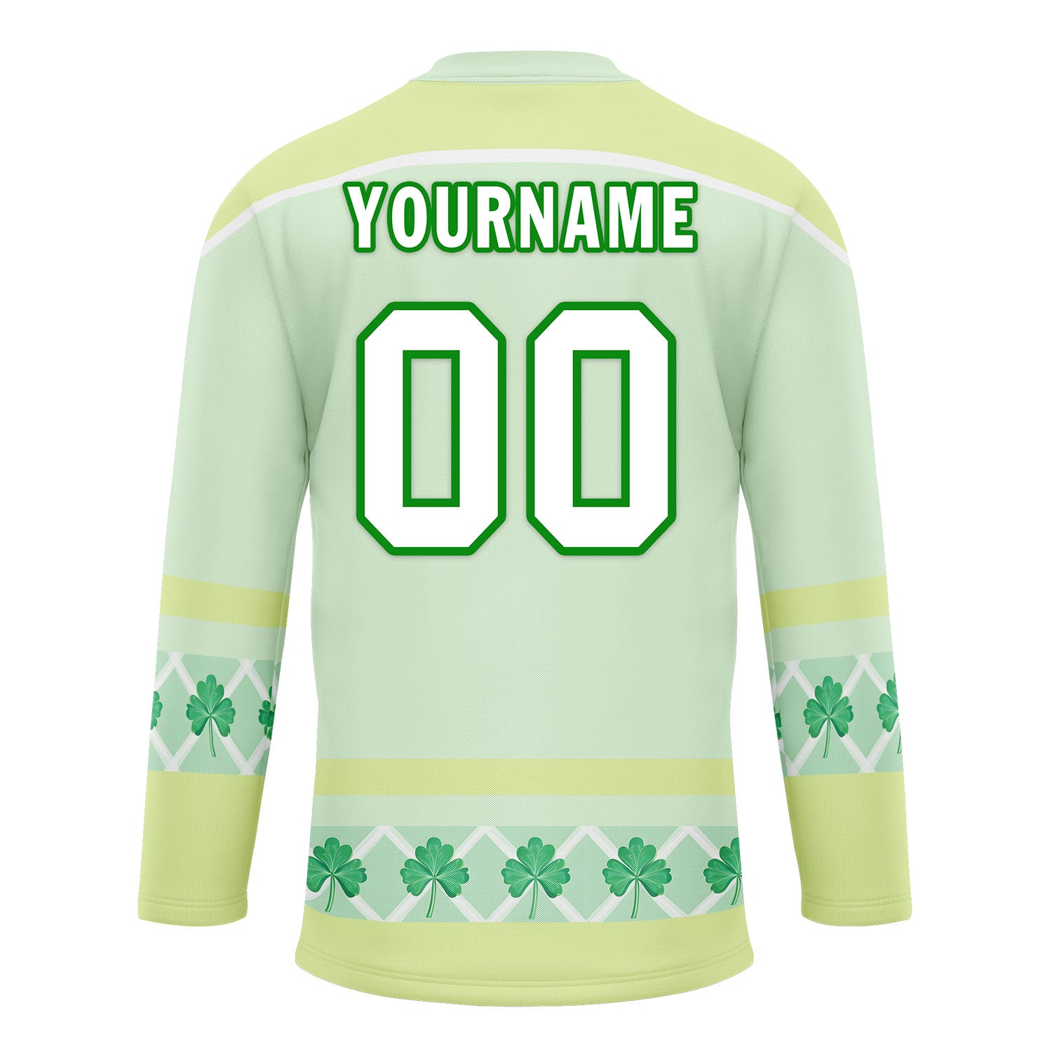 Custom Four-leaf clover Personalized Hockey Jersey HCKJ01-E0615-10