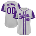 Custom Gray Purple Raglan Sleeves Personalized Authentic Baseball Jersey BSBJ01-D017186