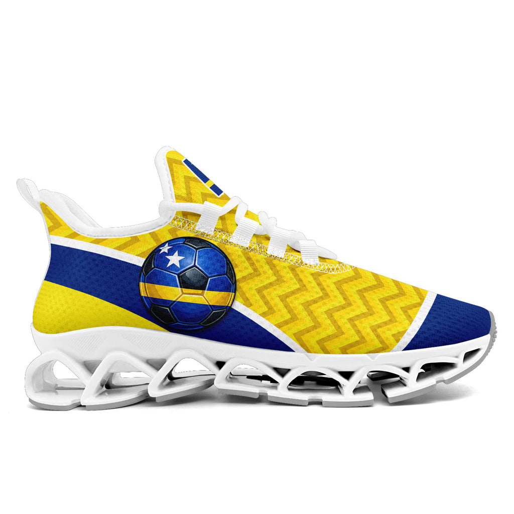Custom Curaçao 2026 World Cup Sneakers DIY Country Flag Running Shoes Lightweight Sport Shoes Gift for Football Fans Personalized Team Name and Logo FN003XD-F009091-1