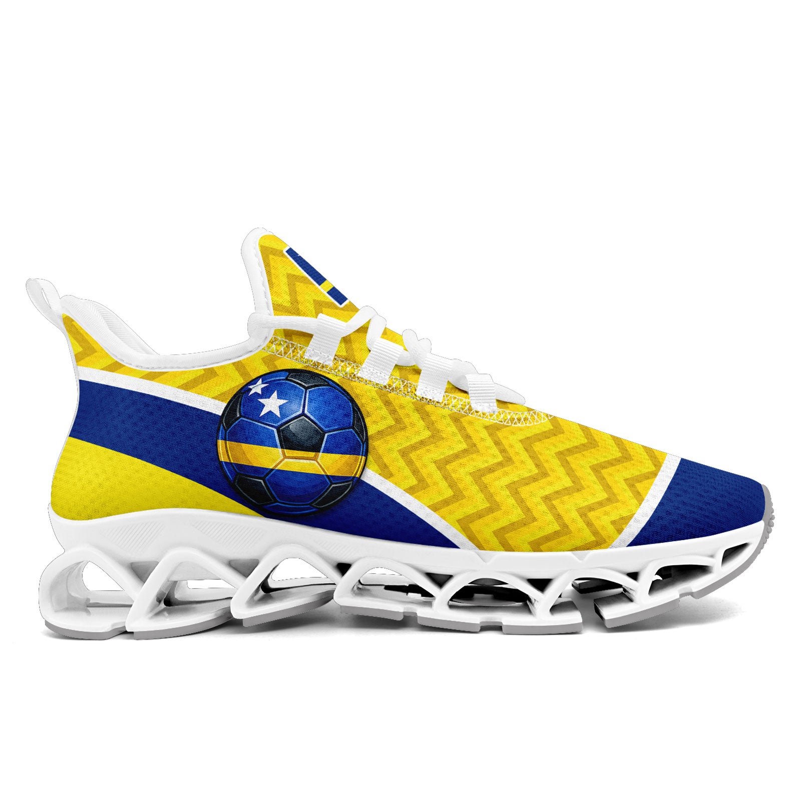 Custom Curaçao 2026 World Cup Sneakers DIY Country Flag Running Shoes Lightweight Sport Shoes Gift for Football Fans Personalized Team Name and Logo FN003XD-F009091-1