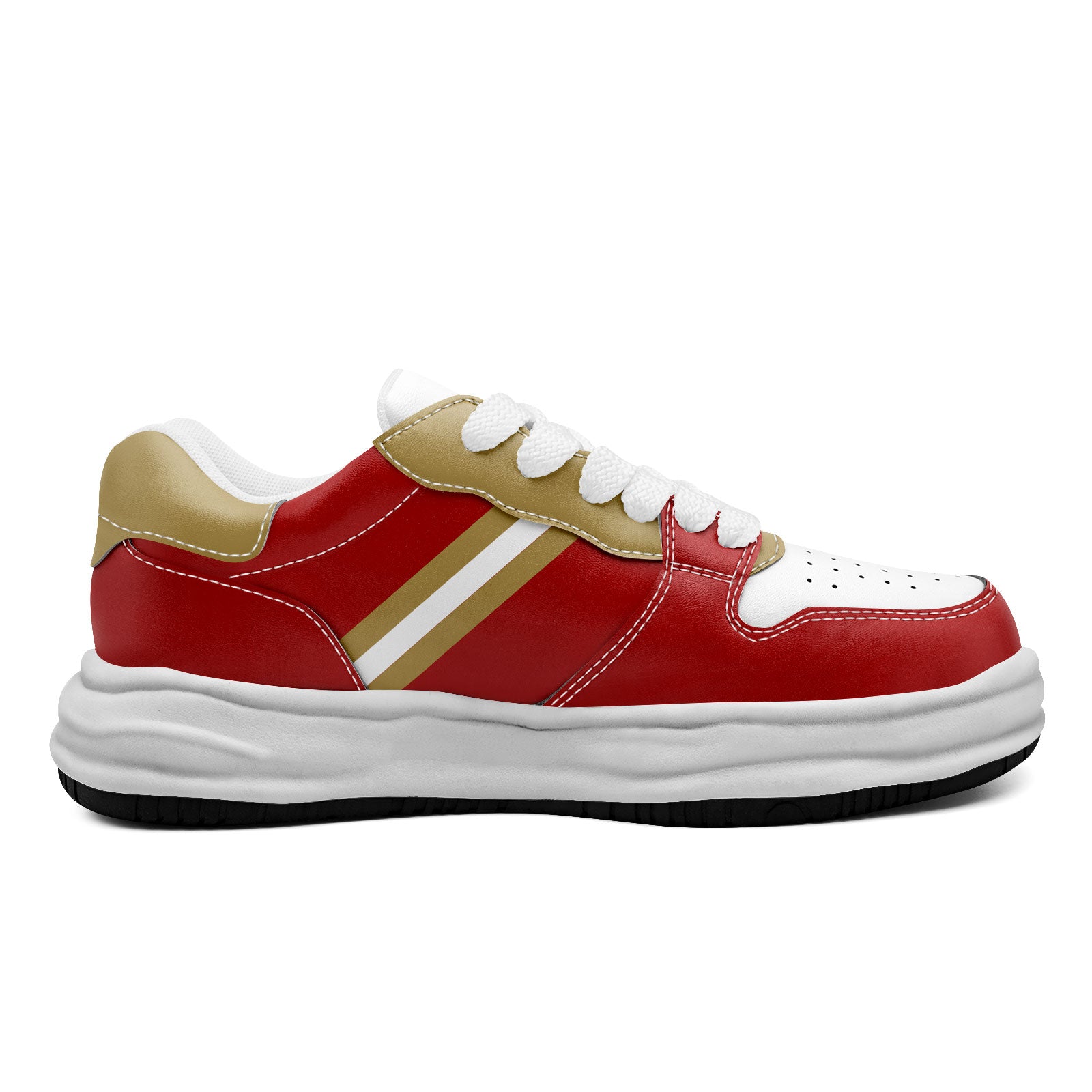 Custom Red Gold San Francisco Shoes Personalized Sneaker FN032-D020389-25