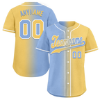 Custom Blue Yellow Gradient Fashion Personalized Authentic Baseball Jersey BSBJ01-D0a7079