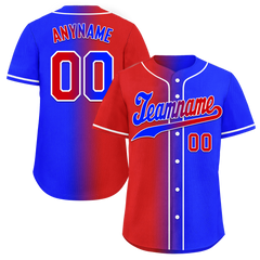 Custom Red Blue Gradient Fashion Personalized Authentic Baseball Jersey BSBJ01-D0a707b