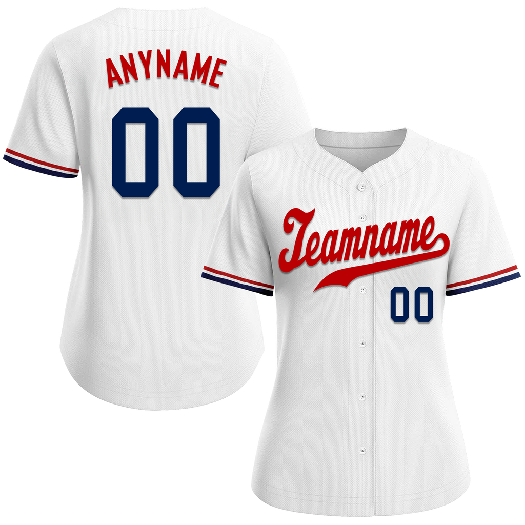 Custom White Classic Style Red Personalized Authentic Baseball Jersey BSBJ01-bd0faaa