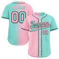 Custom Pink Cyan Gradient Fashion Personalized Authentic Baseball Jersey BSBJ01-D0a708b