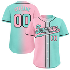 Custom Pink Cyan Gradient Fashion Personalized Authentic Baseball Jersey BSBJ01-D0a708b