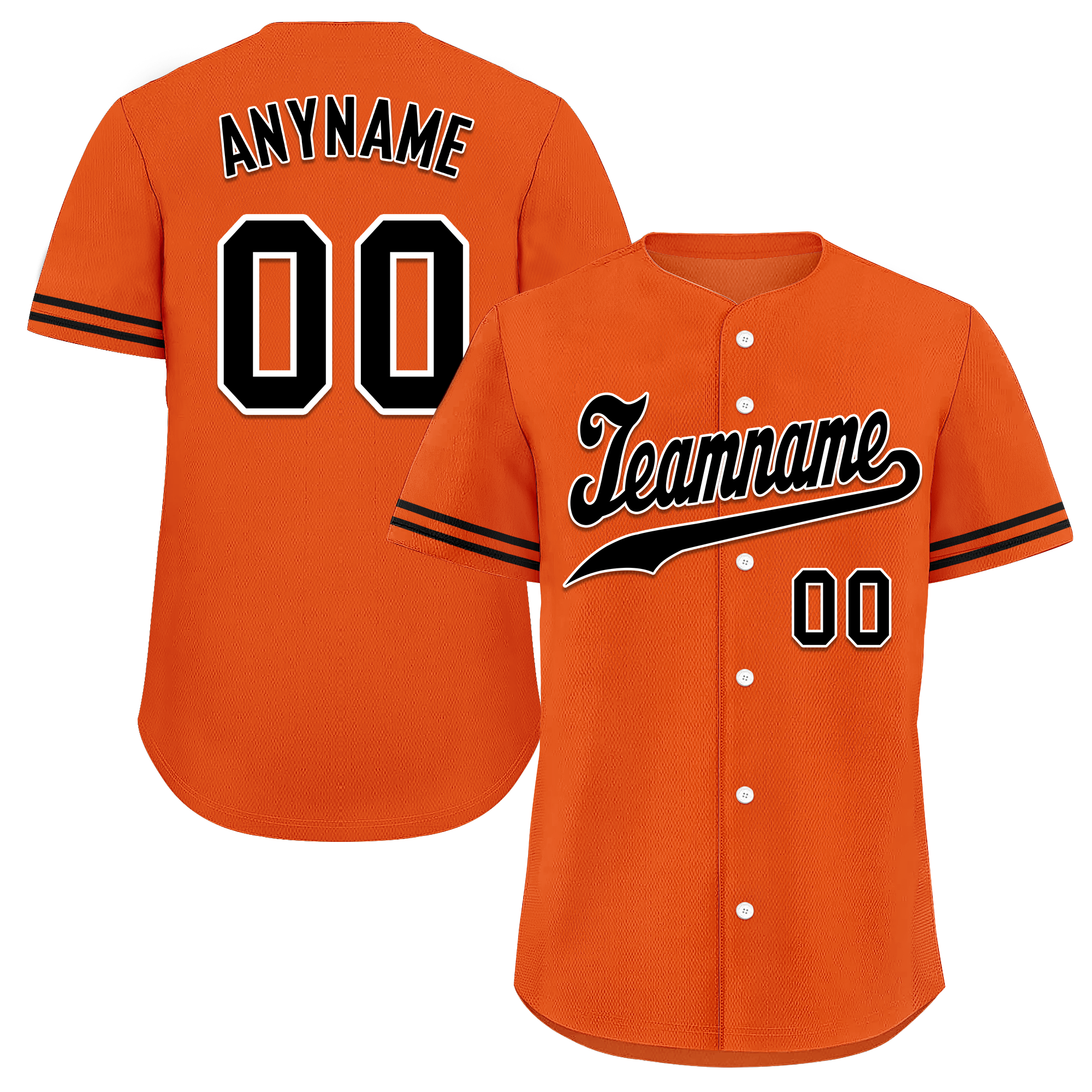 Custom Orange Black Classic Style Black Personalized Authentic Baseball Jersey BSBJ01-bd0fa0a