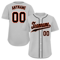 Custom Grey Classic Style Black Personalized Authentic Baseball Jersey BSBJ01-bd0faac