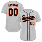 Custom Grey Classic Style Black Personalized Authentic Baseball Jersey BSBJ01-bd0faac