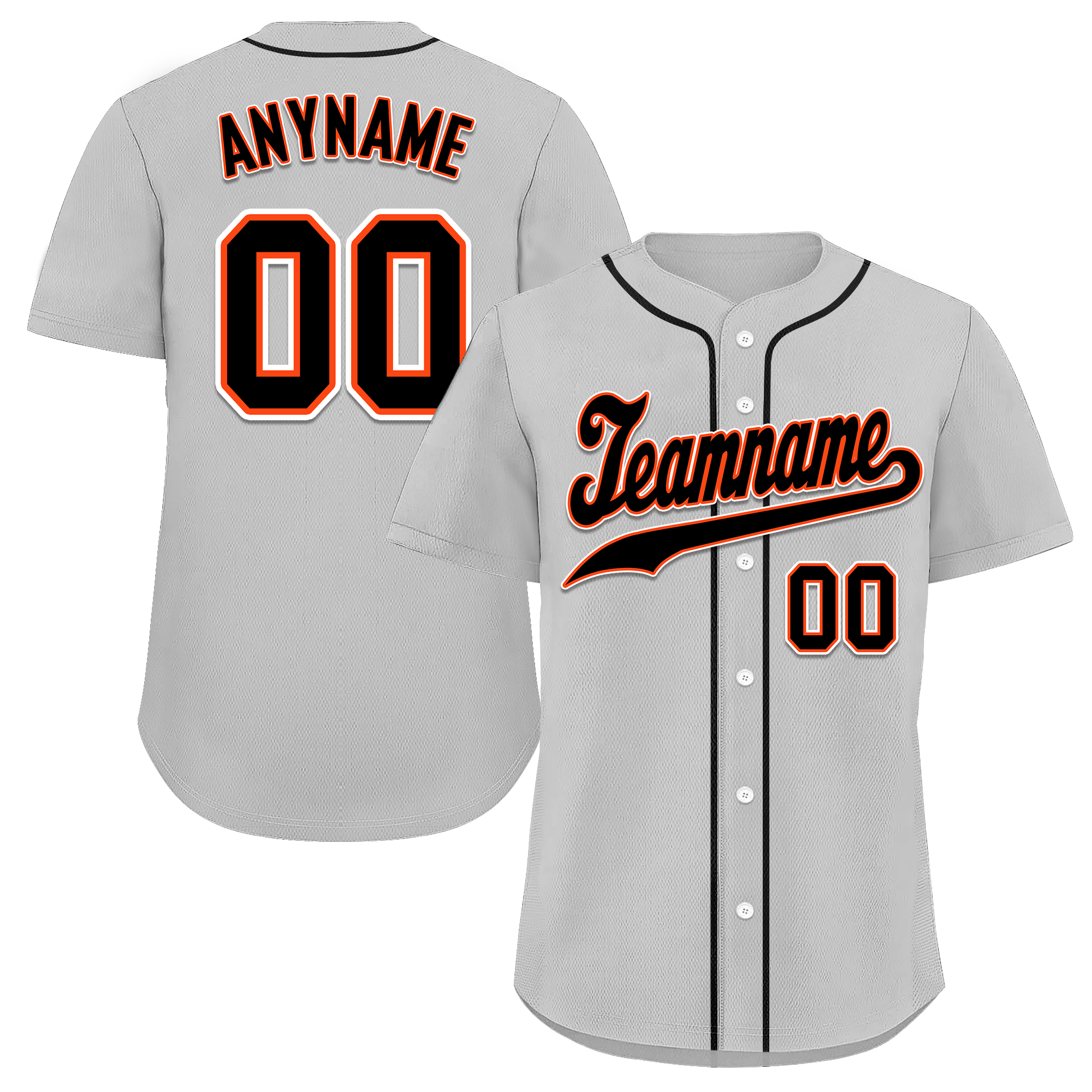 Custom Grey Classic Style Black Personalized Authentic Baseball Jersey BSBJ01-bd0faac