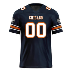 Custom Navy Chicago Personalized Authentic Football Jersey FBJ02-D020256-4