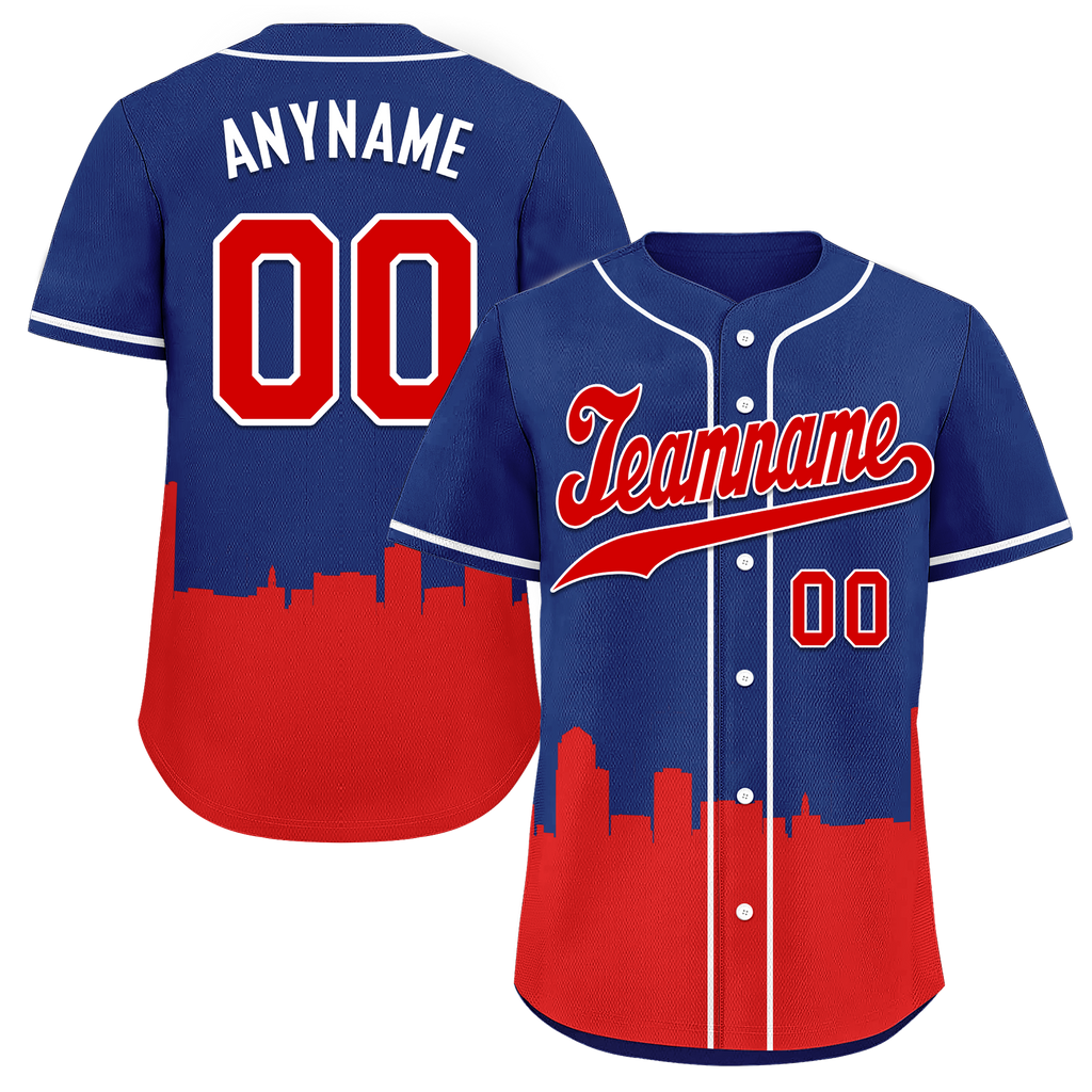 Custom Blue Red City Edition Personalized Authentic Baseball Jersey BSBJ01-D017136